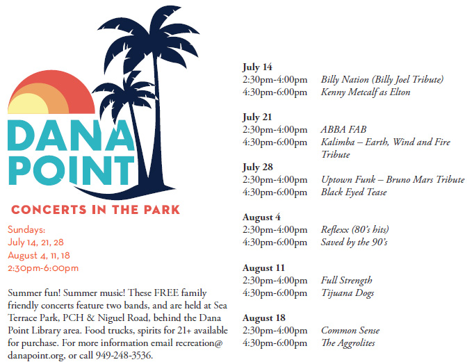 Dana Point Concert In the Park 2024 line-up