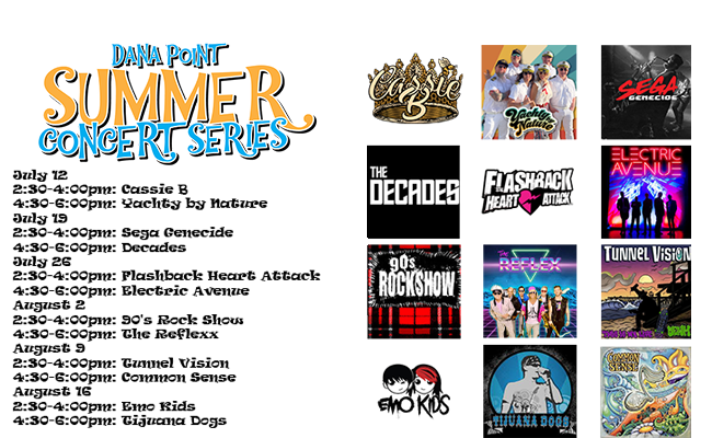Full Band List Dana Point Concerts Park 2026