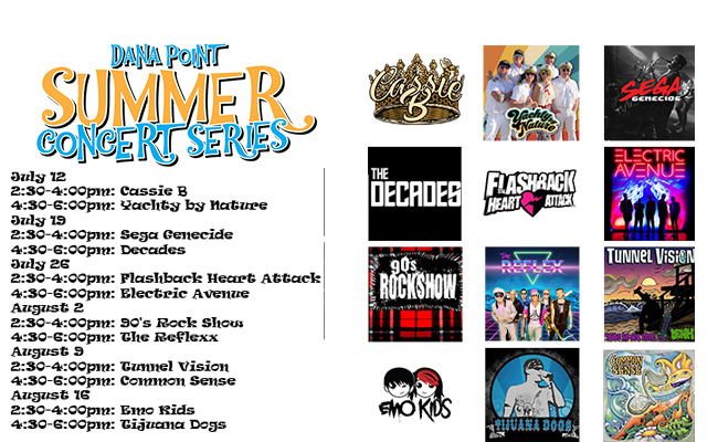 Full Band List Dana Point Concerts Park 2026