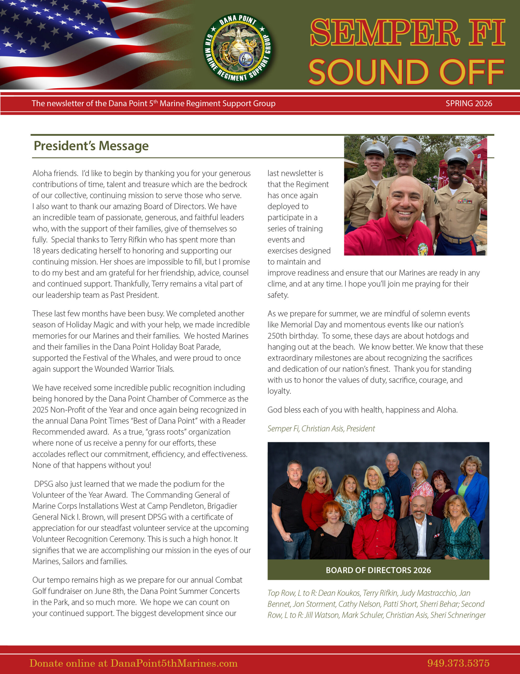 Spring Semper Fi Sound Off Newsletter Spring 2026