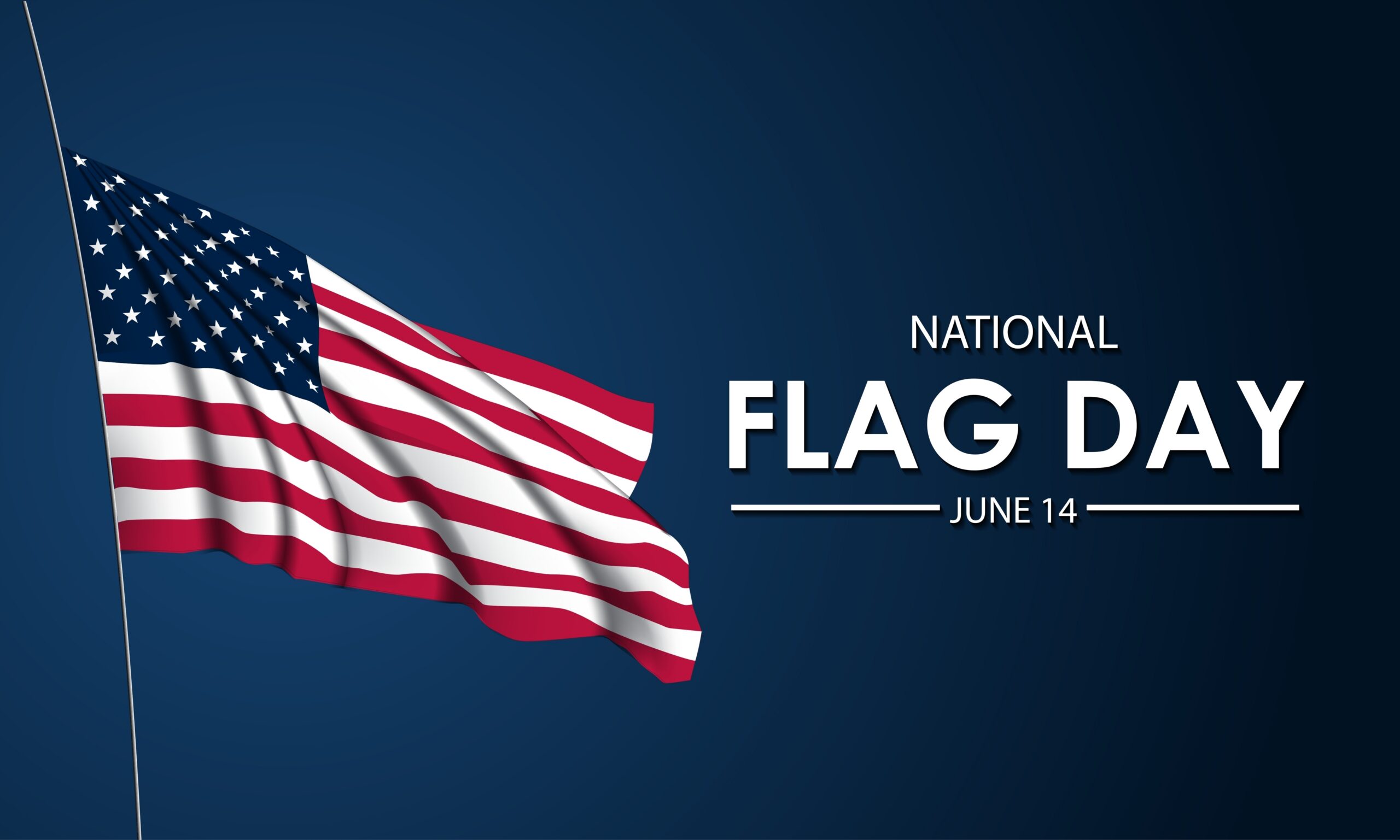 Flag Day banner with USA flag